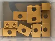 LEGO Parts - Medium Nougat Technic Brick 1 x 2 w Hole - No 3700 - QTY 10