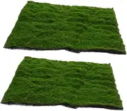 BESPORTBLE 2pcs Fake Grass Rug: Realistic Artificial Moss Lawn Turf Mat Pads for Garden Balcony Play Area - Simulated Moss Mat for Outdoor Landscape