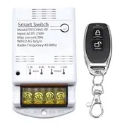 4000W 30A Wifi Switch Relay Tuya APP 433mhz RF Receiver Module AC 85-250V 220V Home Automation Circu White