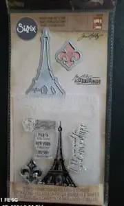 SIZZIX Alterations Paris Adventure Tim Holtz Clear Stamps Framelits Texture Fade