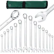 ACA 8-24mm Metric Spanner Set Open Box Combination Wrench Open Ring+Roll Pouch 14PCS Tool Set