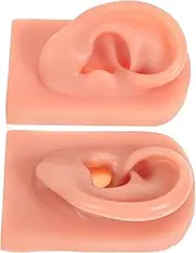 PENIKOKO 2pcs Realistic Silicone Human Ear Models for Piercing Practice Teaching