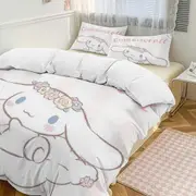 v971 Cinnamoroll 3-Piece Twin Bed Set - Includes 1 Single Comforter And 2 Pillowcases Bedding - Fade Resistant Microfiber - Cinnamoroll io971