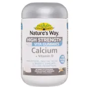 Nature's Way Adult Calcium+D3 Gummies, High Strength, Sugar-Free, 60 Count