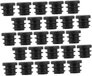 [KALLORY] 100Pcs Round Plastic Furniture Leg Plug Caps Durable Tube Bung Inserts for Chair Feet Protection Noise Reduction and Scratch Prevention Plastic Ribs