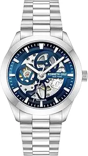 [Kenneth Cole New York] Mechanical Watch– Mechanical Watch for Men, Bracelet Band with Push -Button-Clasp Strap Watch, Self-Winding Battery, Water-Resistant