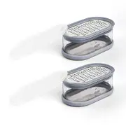 2PK Davis & Waddell Fine Grater w/ Storage 14cm - Grey