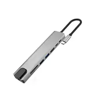 Type C To Multi Usb 3.0 4Khdmi Ethernet Rj45 Lan Adapter With Tfsd Slot 8 In 1 Port Usb Cables Hubs & Adapters