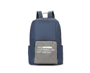 Travel Shoulder Folding Backpack Portable Large Capacity Backpack - Navy