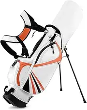 Golf Cart Bag Wheeled Leather Golf Club Bags for Men Transit Golf Bag Easy to Carry & Durable with Rain Cover
