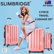 3PCS Luggage Set Suitcase Lock Travel Carry Bag Trolley TSA Slimbridge 20"24"28"