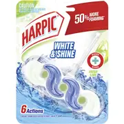 Harpic White & Shine Lime Bleach Toilet Cleaner Block each