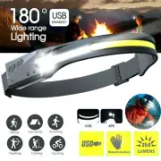 Linterna frontal LED COB, linterna recargable por USB, barra de luz de trabajo