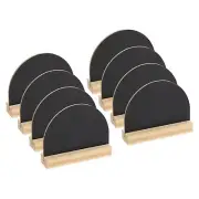 8Pcs Mini Tabletop Chalkboard Signs with Easel Stand (Semicircle, 3.9"x3")