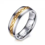 Gold & Silver Titanium Wedding Ring