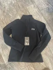 Womens Mountain Hard Wear Quarter Zip Microchip 2.0 Fleece Pullover New Black