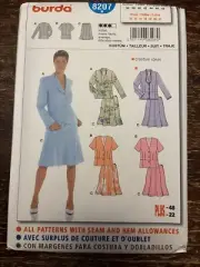 Burda 8207 UNCUT Sewing Pattern, Misses' Suit, Size 10-22