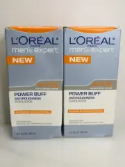 L'OREAL MEN'S EXPERT POWER BUFF ANTI-ROUGHNESS EXFOLIATOR 2 OZ BOXED LOT OF 2