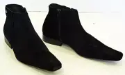 Handmade side zipper boots, men suede ankle boots, side zip boots for men