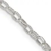 22 Inch Sterling Silver 3mm Fancy Patterned Rolo Chain