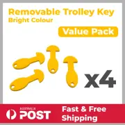 4x Trolley Keys Removable Shopping Cart Token for Coles/WWS/Aldi Trolleys