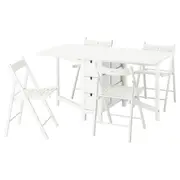 NORDEN / FRÖSVI table and 4 chairs, white/white, 26/89/152 cm