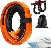 GkgWuxf Recovery Tow Strap | Recovery Towing Strap with Hooks - Winch Extension Rope, Sturdy Supplies for Tree Saver, Car Accessories for Trucks, ATV, Vehicles