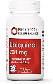 Protocol For Life Balance - Ubiquinol 200 mg - Cardiovascular Support with Active Form of CoQ10, Supports Energy Production, Heart Health, Antioxidant Activity - 60 Softgels