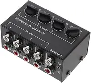 GLSTOY Stereo Mini Mixer 4 Channel Audio Mixer for Cd Players Instruments Portable Recording Devices