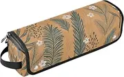 [sanluoli] Hair Tools Travel Bag and Heat Resistant Mat Dustproof Travel Hair Straightener Bag Brown Leaves Retro Old Time Travel Essentials for Women