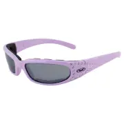 MARILYN 3 WOMENS MOTORCYCLE GLASSES PURPLE FRAME FLASH MIRROR LENS PADDED