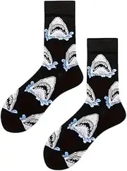 [Generic] Ladies Black Sharks Of The Ocean Novelty Socks One Size UK 4-7 EU 36-40, Black, 4.5-8 US