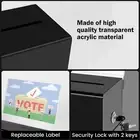 Acrylic Donation Box with Lock Clear Ballot Box with Removable Sign Holder wuSMf