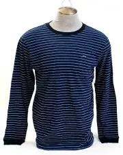 Volcom Blue & White Stripe Long Sleeve Pocket Tee Shirt T-Shirt Men's NWT