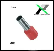 Cable Ferrules 1mm2 x 100 pack, Bootlace, Pin Crimps, Wire Sleeves 8/12mm Lgth