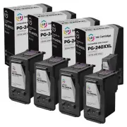 LD Replacement for Canon PG-240XXL / 5204B001 4PK Extra HY BLK Cartridges