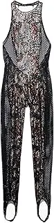 [Savage X Fenty] Women's, Cold-Hearted Snake High-Neck Lace Catsuit, Venomous Vixen Snake Lace, S