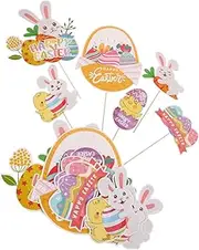 Sosoport 20pcs Easter Bunny and Egg Vase Picks Versatile Decorative Inserts for Table Centerpieces Handmade for Holiday Greetings and Elegant Easter Celebrations