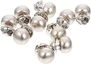 Garneck 10pcs Pearl Brooch Buttons for Clothing - No-Seam Decorative Lapel & Nail Art Decorations Ideal for Jeans Jackets and Craft Projects for