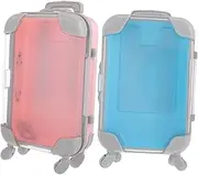 [Minkissy] 2pcs Box Mini Trolley Case Empty Lash Containers Mini Luggage Makeup Storage Portable Lash Containers Tiny Suitcase Simulation Luggage Boxes Empty Eyelash Travel Containers Plastic
