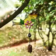 Bird Wind Chimes for Outside,Wind Chime Hanging Ornament,Glass Bird Wind3083