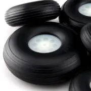 1 pair of 5" /127mm RC Aircraft PU wheel with Plastic Hub