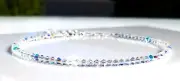 Preciosa Crystal Anklet/ Elegant Sparkling Clear AB Crystal Beaded Bridal Anklet