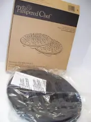 Pampered Chef Black Silicone 2pc Set Microwave Potato Chip Maker 1241 NEW IN BOX