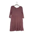 Jodifl Women Size Small Tunic Ruffle Hem Top Mauve Made in USA