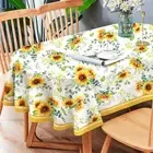 Oval Sunflower Tablecloth Yellow Sunflower Tablecloth 54 x 72Wrinkle Resistan...