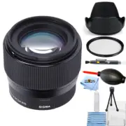 Sigma 56mm f/1.4 DC DN Contemporary Lens for Sony E 351965 Starter UV Bundle