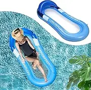 Inflatable Water Hammock, Inflatable Swimming Bed with Mesh, Floating Lounge Chair, Air Mattress Pool Water Adults, Pool Hammock, Water Bed for Beach, Lake, Parties