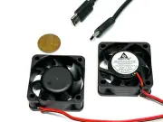 2 x USB C 5v fan 4015 small cooling 2pin computer 40mm x 15mm Type C axial B29