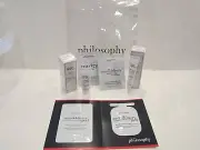 NIB Philosophy Eye & Face Renewed Hope, Microdelivery Wash & Peel, Purity & Bag!